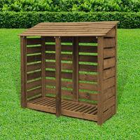 Rutland Hambleton 6ft Log Store Rustic Brown Slatted