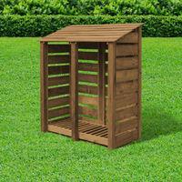 Rutland Cottesmore 6ft Log Store Rustic Brown Slatted