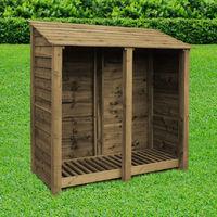 Rutland Hambleton 6ft Log Store Rustic Brown Solid