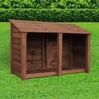 Rutland Hambleton 4ft Log Store Rustic Brown Solid