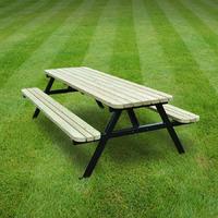 rutland oakham steel rounded picnic bench 6ft