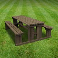 Rutland Tinwell 7ft Picnic Bench in Rustic Brown