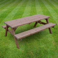 Rutland Oakham 7ft Picnic Bench in Rustic Brown