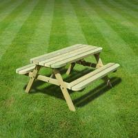 Rutland Oakham Junior Rounded 4ft Picnic Bench in Light Green