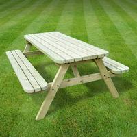 Rutland Oakham Rounded 7ft Picnic Bench in Light Green