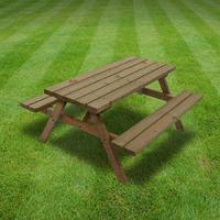 Rutland Oakham Junior 3ft Picnic Bench in Rustic Brown