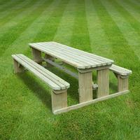 rutland tinwell rounded 6ft picnic bench in light green