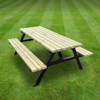 Rutland Oakham Steel Picnic Bench 5ft