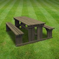 rutland tinwell 6ft picnic bench in rustic brown