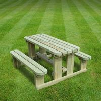 rutland tinwell junior rounded 3ft picnic bench in light green