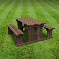Rutland Tinwell 4ft Picnic Bench in Rustic Brown