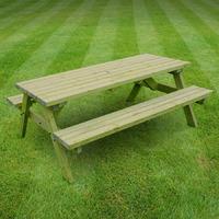 Rutland Oakham 7ft Picnic Bench in Light Green