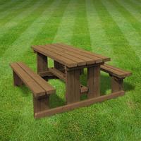 Rutland Tinwell Junior 4ft Picnic Bench in Rustic Brown