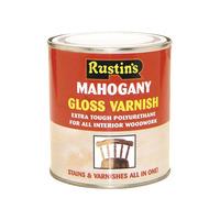 Rustins POGD250 Polyurethane Varnish & Stain Gloss Dark Oak 250ml