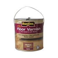 Rustins AFMO2500 Quick Dry Coloured Floor Varnish Medium Oak 2.5 Litre