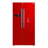 russell hobbs red wide american style freestanding fridge freezer with ...