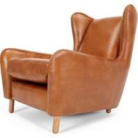 rubens wingback armchair toffee brown