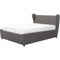 Rubens Double Bed with Storage, Nickel Grey Wool Mix
