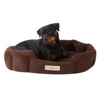 ruff barker oval dog bed brown large