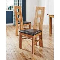 Rutland Pair Of Solid Oak Dining Chairs