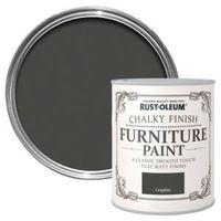 rust oleum graphite chalky matt furniture paint 125ml
