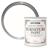 rust oleum chalk white chalky matt furniture paint 125ml