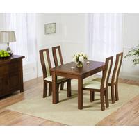 rustique 120cm dark solid oak extending dining table with toronto chai ...