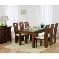 Rustique 180cm Dark Solid Oak Extending Dining Table with Montreal Chairs
