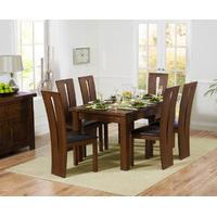 Rustique 150cm Dark Solid Oak Extending Dining Table with Montreal Chairs