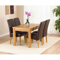 Rustique 120cm Solid Oak Extending Dining Table with Rustique Chairs