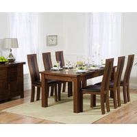 Rustique 180cm Dark Solid Oak Extending Dining Table with 8 Toronto Chairs