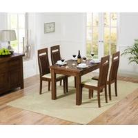 Rustique 120cm Dark Solid Oak Extending Dining Table with Monaco Chairs
