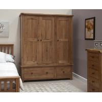 Rustic Oak Triple Wardrobe