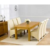 Rustique 180cm Solid Oak Extending Dining Table with Kentucky Chairs
