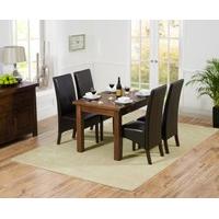Rustique 120cm Dark Solid Oak Extending Dining Table with WNG Chairs