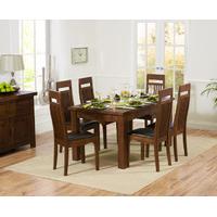 Rustique 150cm Dark Solid Oak Extending Dining Table with Monaco Chairs
