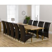 rustique 220cm solid oak extending dining table with kentucky chairs