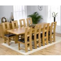 rustique 150cm solid oak extending dining table with louis chairs