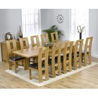 Rustique 180cm Solid Oak Extending Dining Table with Louis Chairs