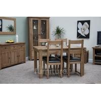 Rustic Oak Extending Dining Table with Dining Chairs