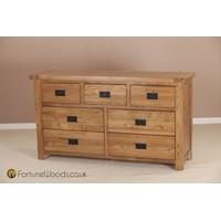 rustic oak chest of drawer 3 over 4 drawer