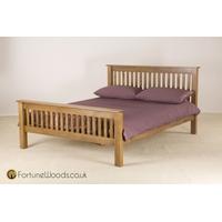 rustic oak bed high foot end