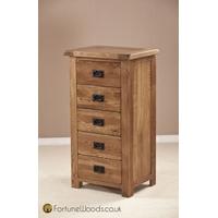 rustic oak chest of drawer 5 drawer wellington