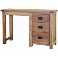 rustic oak dressing table single pedestal