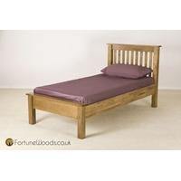 Rustic Oak Bed - 3ft Single Low Foot End