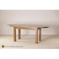 Rustic Oak Dining Table - Large D-End Extending