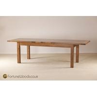 rustic oak dining table 6ft 8in extending with 2 leaf