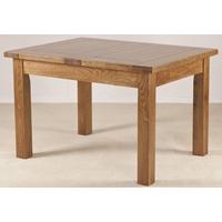 rustic oak dining table 4ft extending with 1 leaf