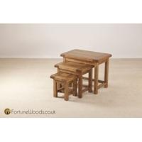 Rustic Oak Nest of Tables - Small