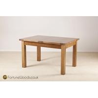 rustic oak dining table 4ft 6in extending with 2 leaf